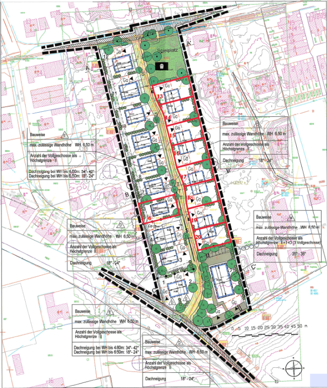 Plan Baugebiet südlich der Graf-Lodron-Straße